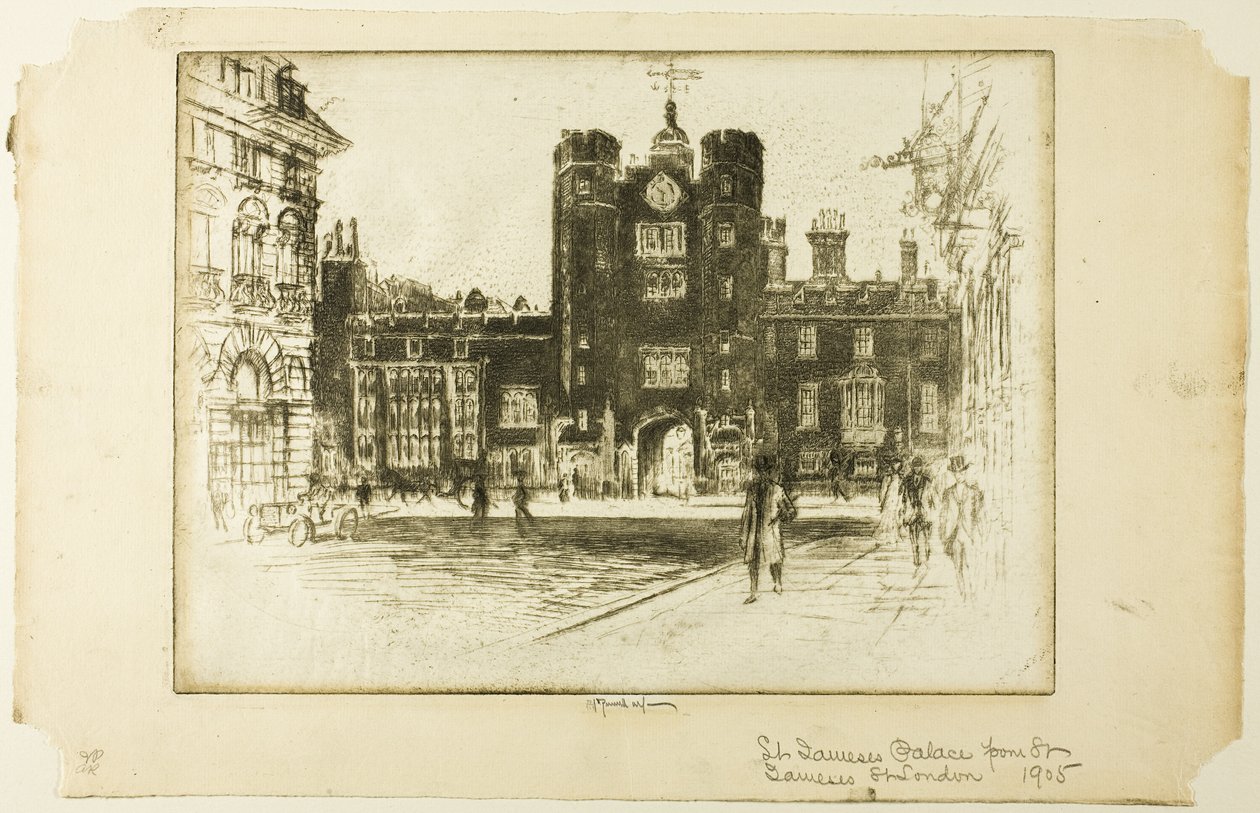A Szent Jakab-palota, a Szent Jakab utcából alkotó: Joseph Pennell