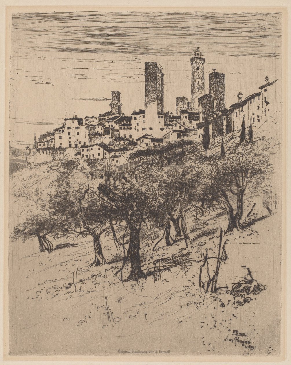 Szent Gimignano alkotó: Joseph Pennell