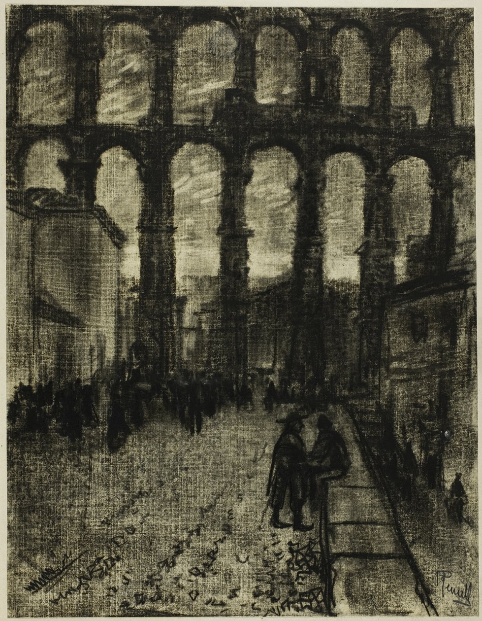 Segovia, A vízvezeték a piacról alkotó: Joseph Pennell