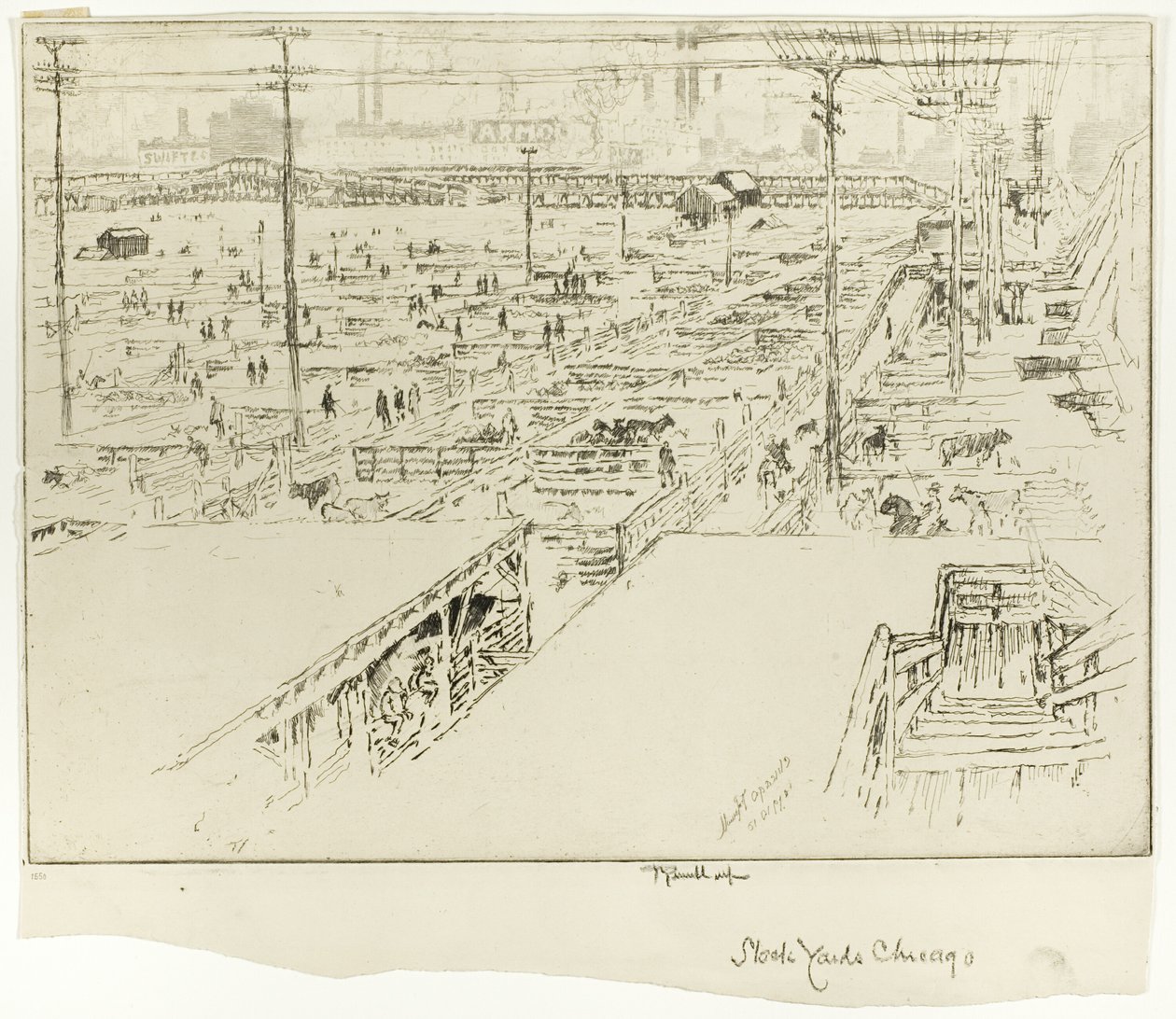 Stock Yards, Chicago alkotó: Joseph Pennell