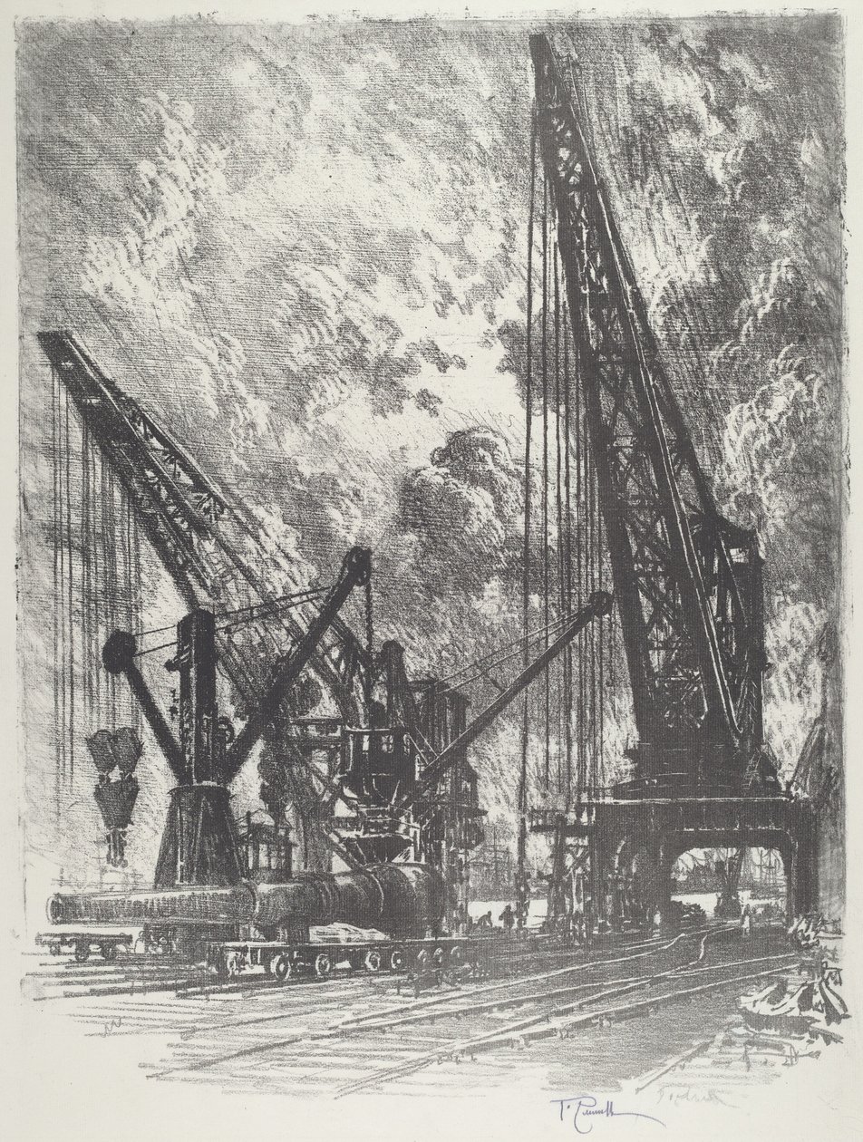 Elviszik a nagy fegyvert, 1916. alkotó: Joseph Pennell