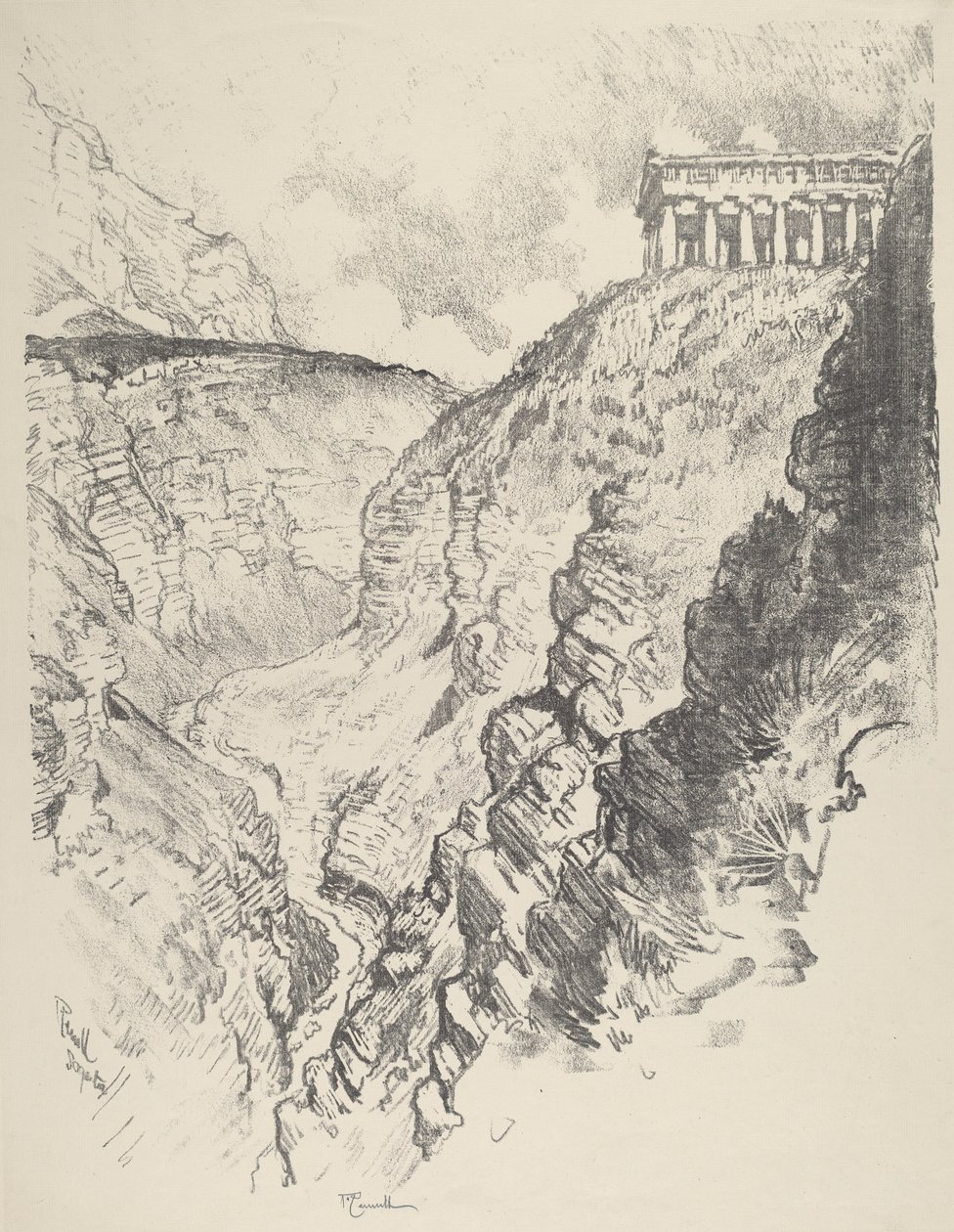 Templom a kánon felett, Segesta alkotó: Joseph Pennell