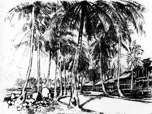 Az amerikai negyed, I. tábla Joseph Pennell A Panama-csatorna című művéből, 1912 (szén, papír) alkotó: Joseph Pennell