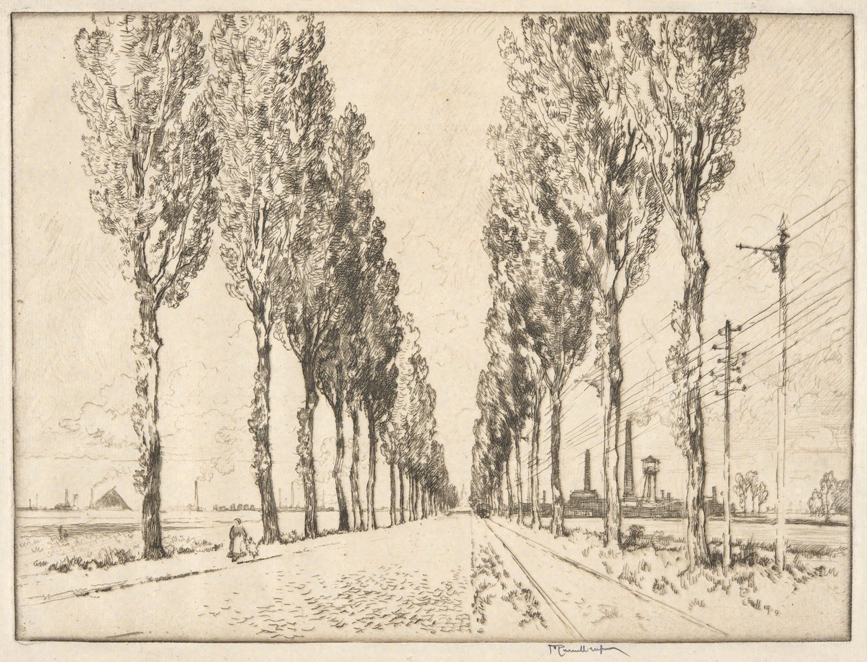Az Avenue Valenciennes közelében alkotó: Joseph Pennell