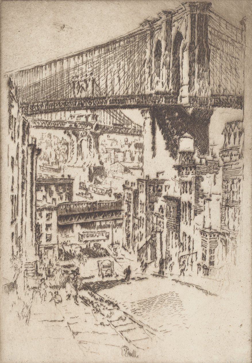 The Bridges, Brooklynból, 1921. alkotó: Joseph Pennell