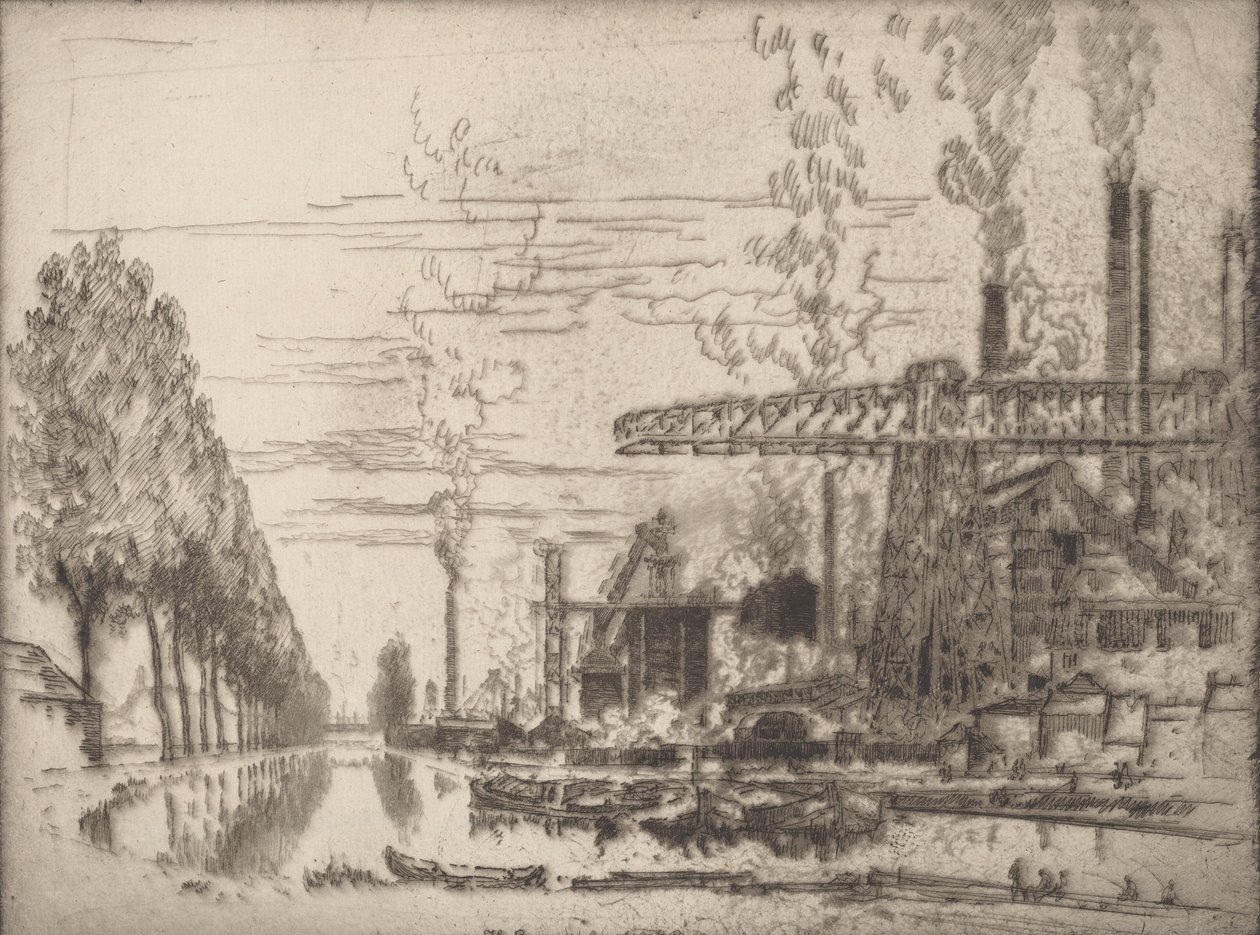 A Brüsszeli-csatorna, A modern Hobbema, 1910. alkotó: Joseph Pennell