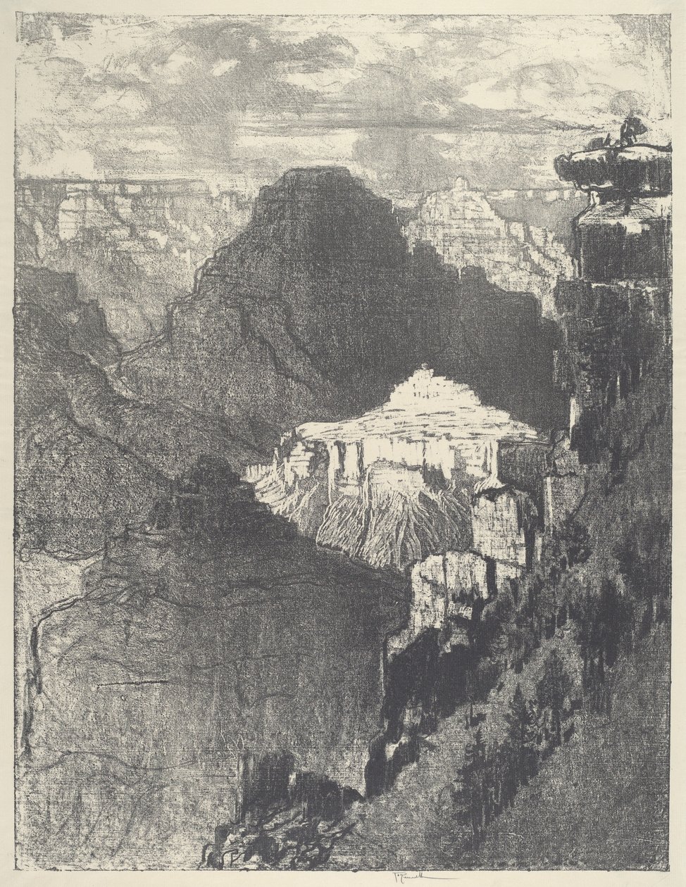 A város a Fekete-hegy alatt, 1912. alkotó: Joseph Pennell