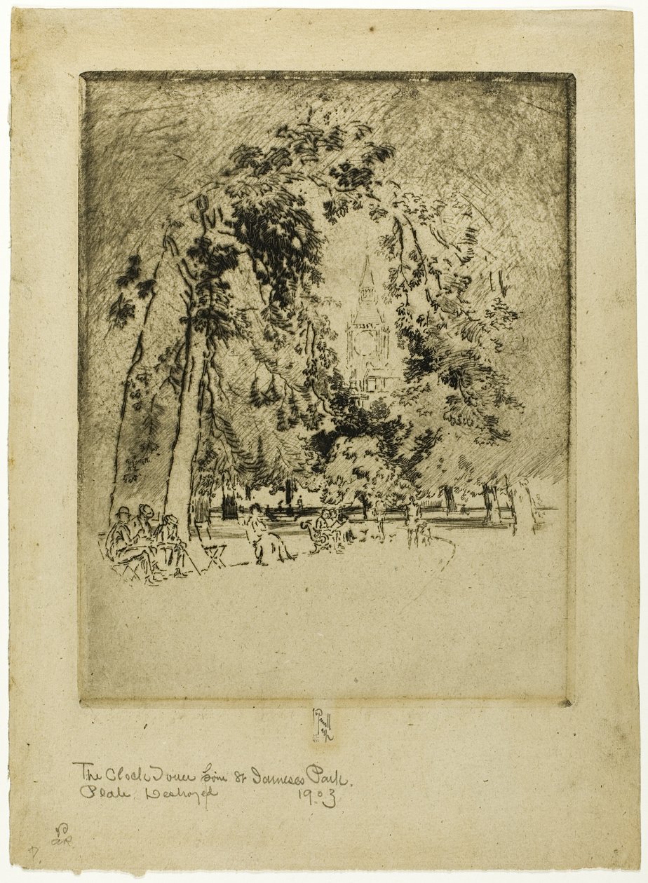 Az óratorony, a St. James Parkból alkotó: Joseph Pennell