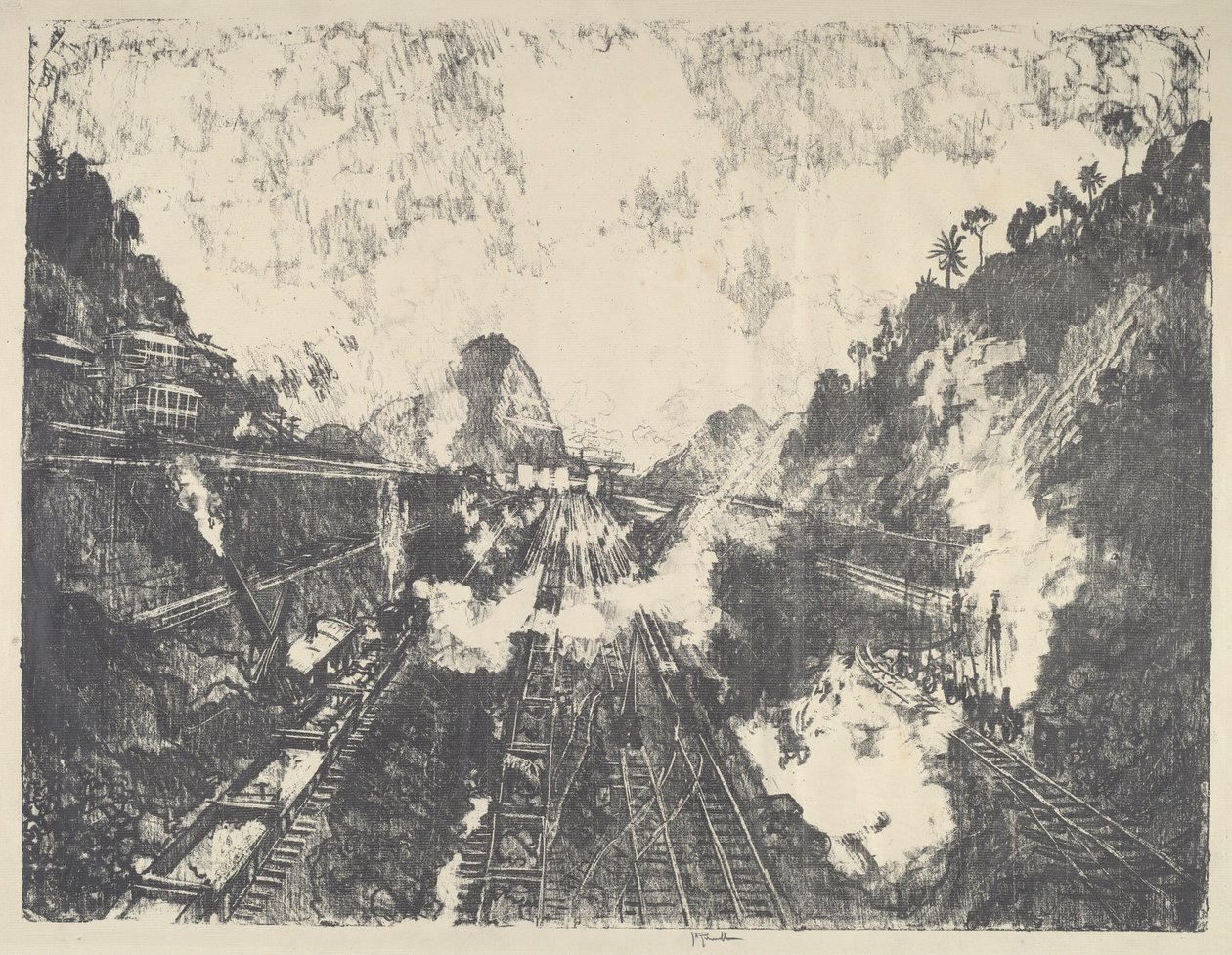 The Cut, Ancon Hill, 1912. alkotó: Joseph Pennell