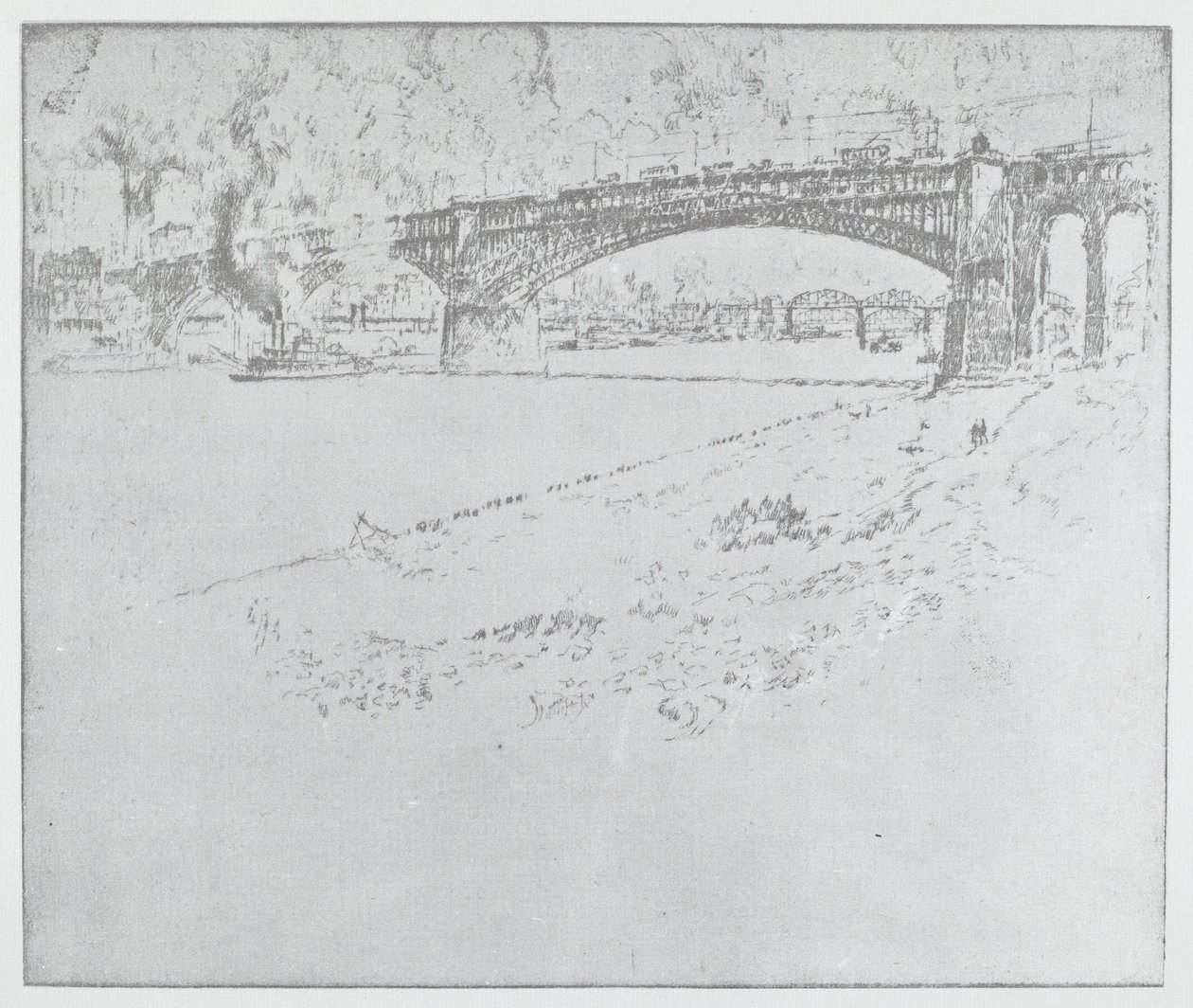 The Eads Bridge, St. Louis [felül], 1919 vagy utána. alkotó: Joseph Pennell