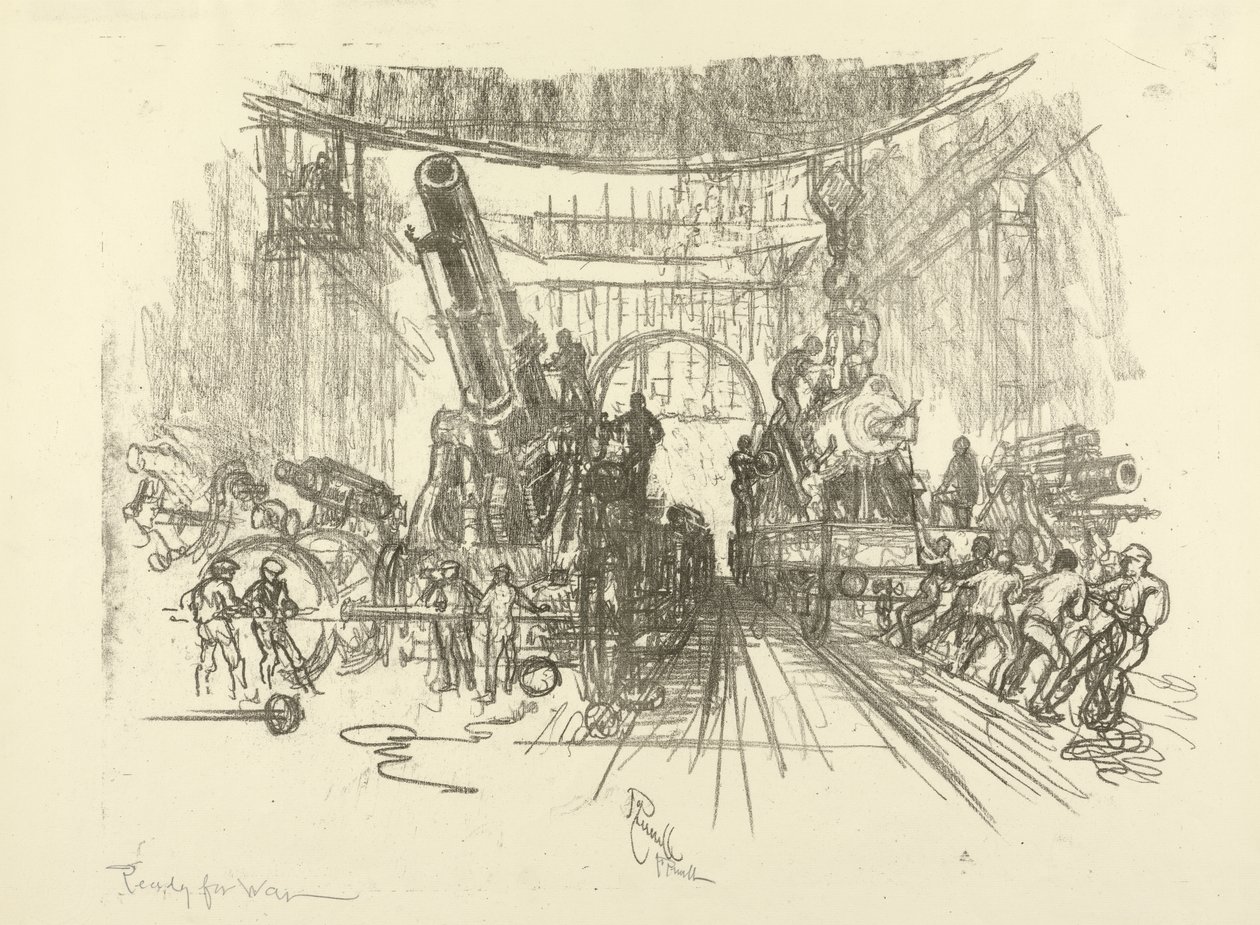 Az angol háborús sorozat: W.453. Háborúra készen, 1916 alkotó: Joseph Pennell