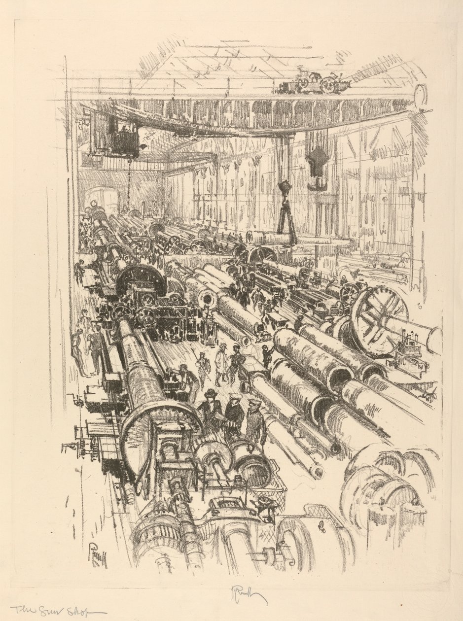 Az angol háborús sorozat: W. 441. The Gun Shop alkotó: Joseph Pennell