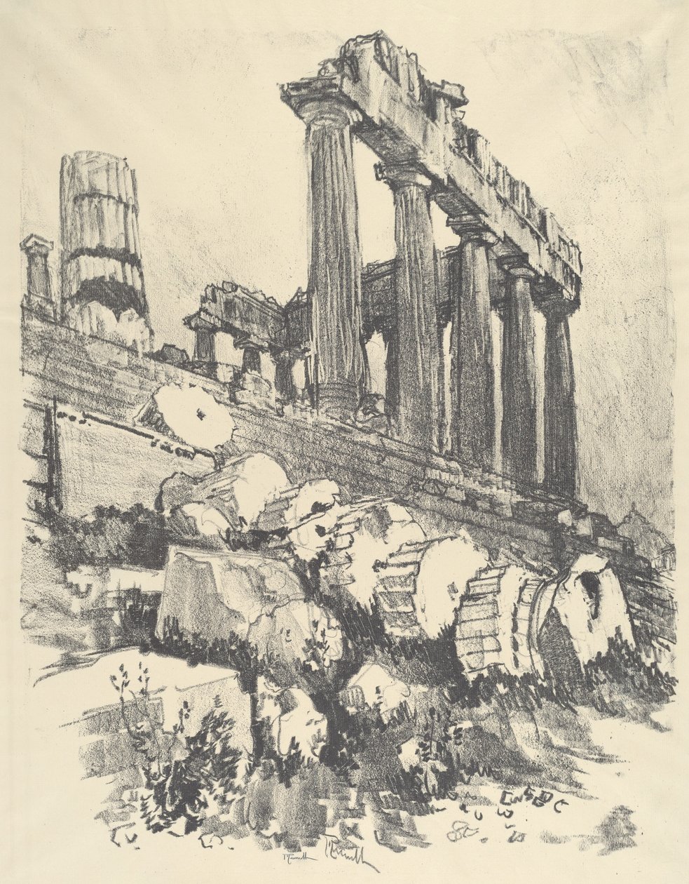 A bukott oszlop, Athén alkotó: Joseph Pennell