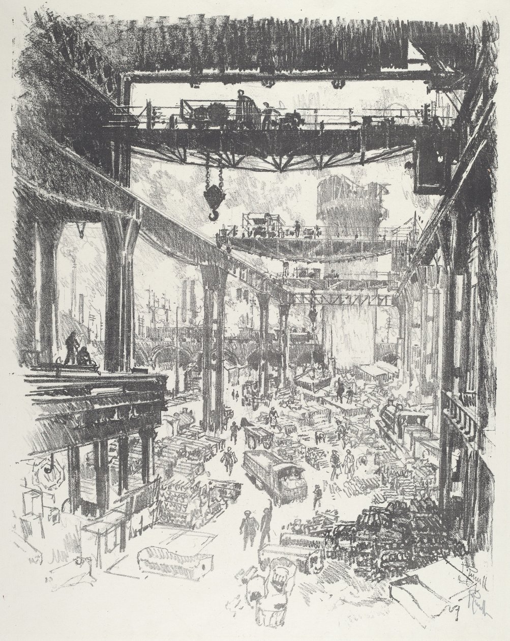 A Nagy Torony: Nyersvas, 1916. alkotó: Joseph Pennell