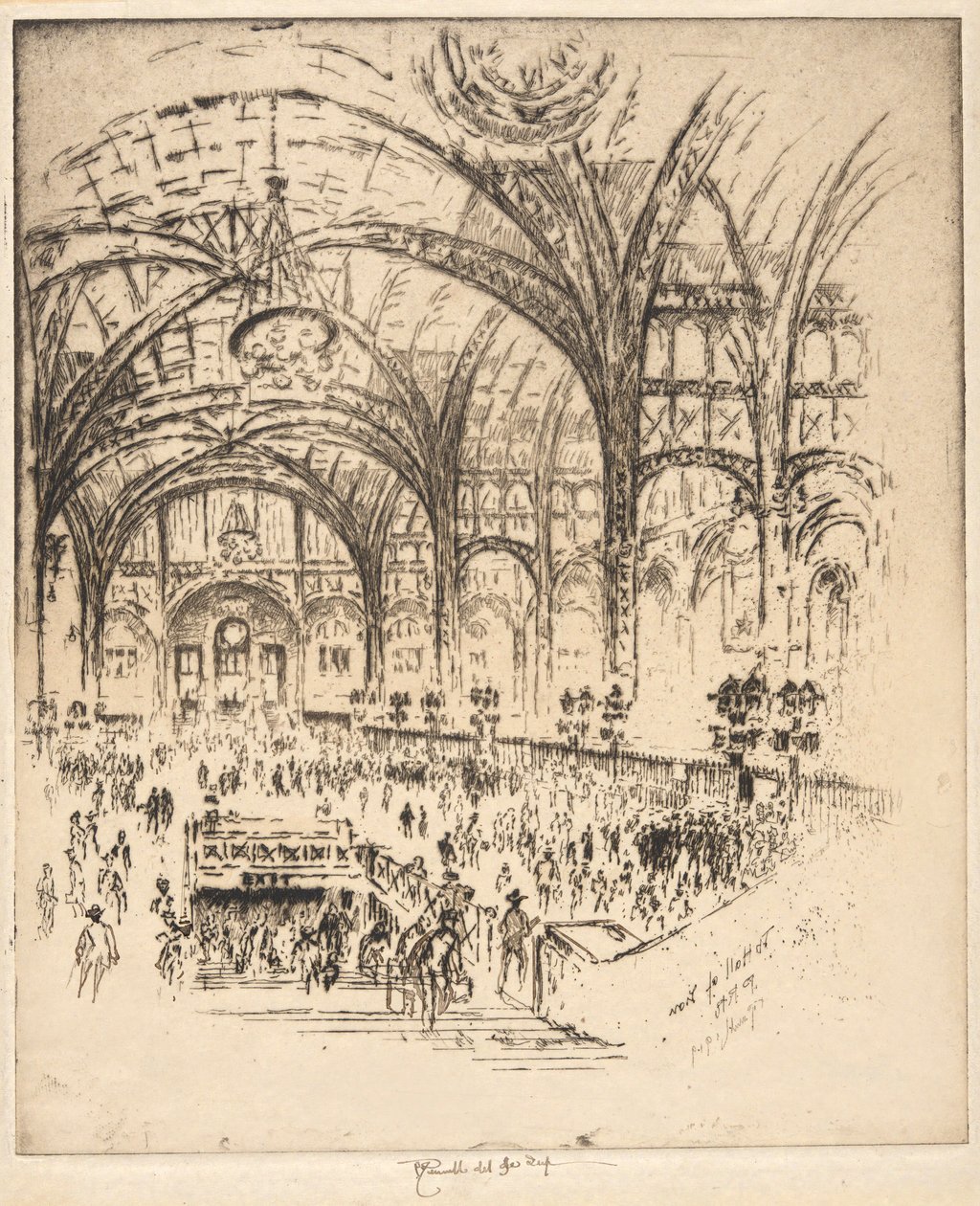 The Hall of Iron, Pennsylvania Station, New York alkotó: Joseph Pennell