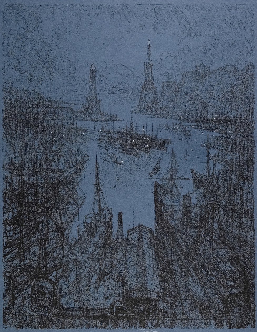 A kikötő, Genova, 1913 alkotó: Joseph Pennell