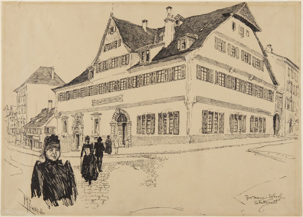 A zeneiskola, Stuttgart alkotó: Joseph Pennell