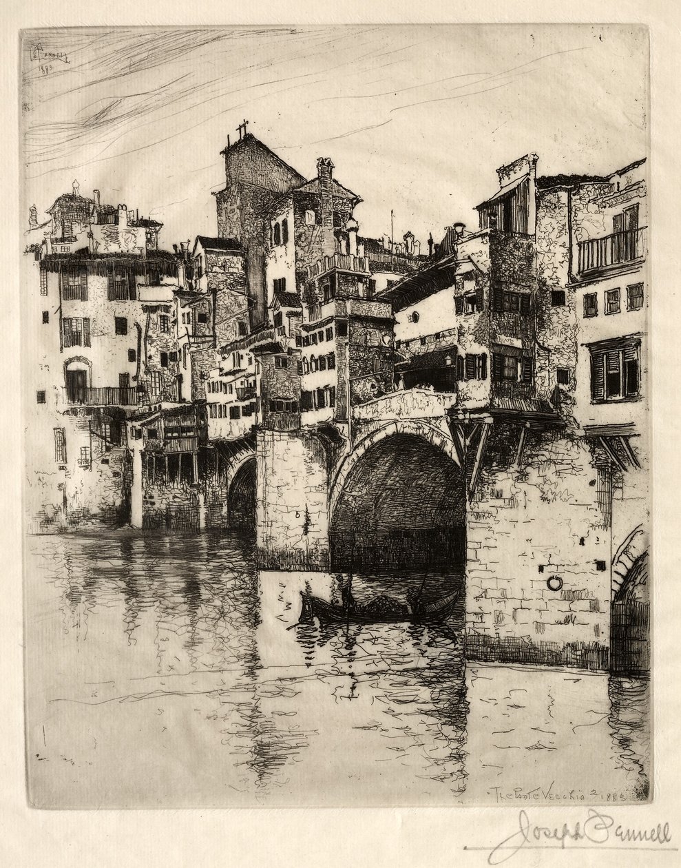 A Ponte Vecchio, 1883. alkotó: Joseph Pennell