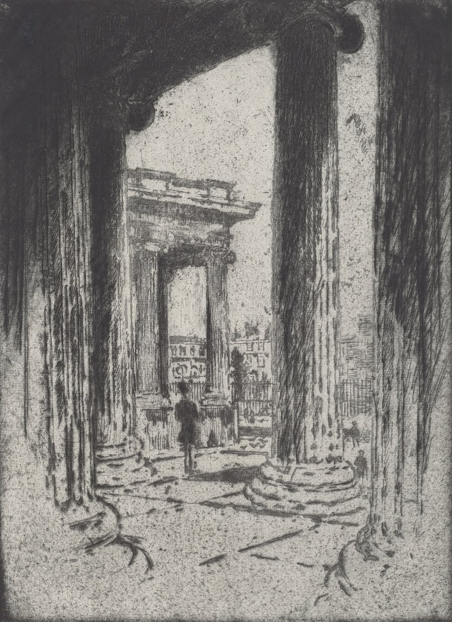 A Portico, British Museum, 1905. alkotó: Joseph Pennell