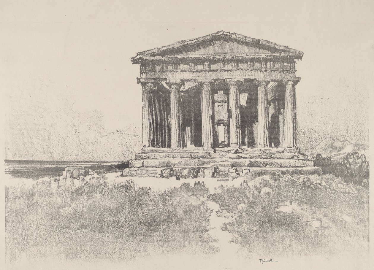A templom a tenger mellett, a Concord temploma, Girgenti alkotó: Joseph Pennell