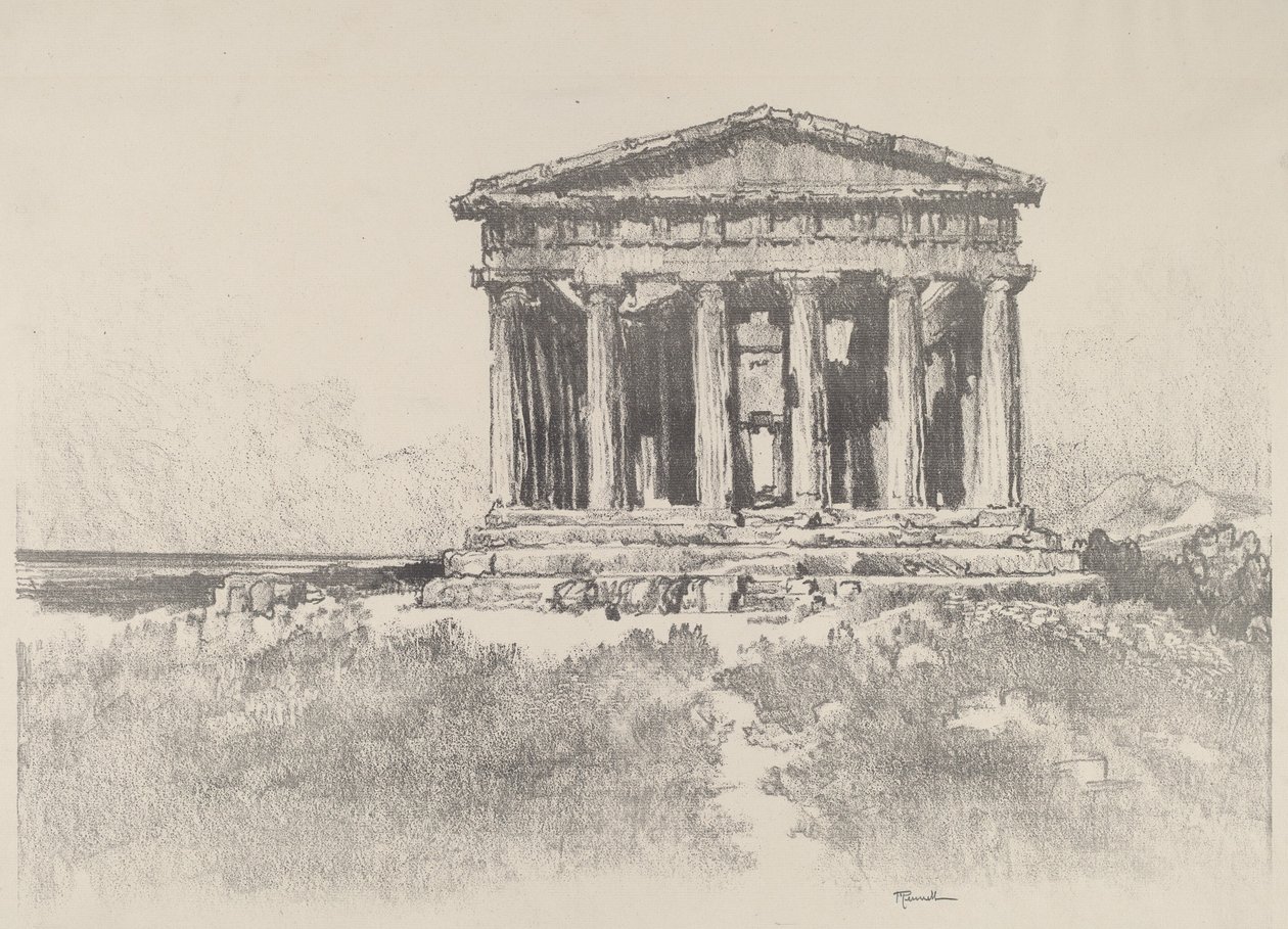 A tengerparti templom, Concordia-templom, Girgenti alkotó: Joseph Pennell