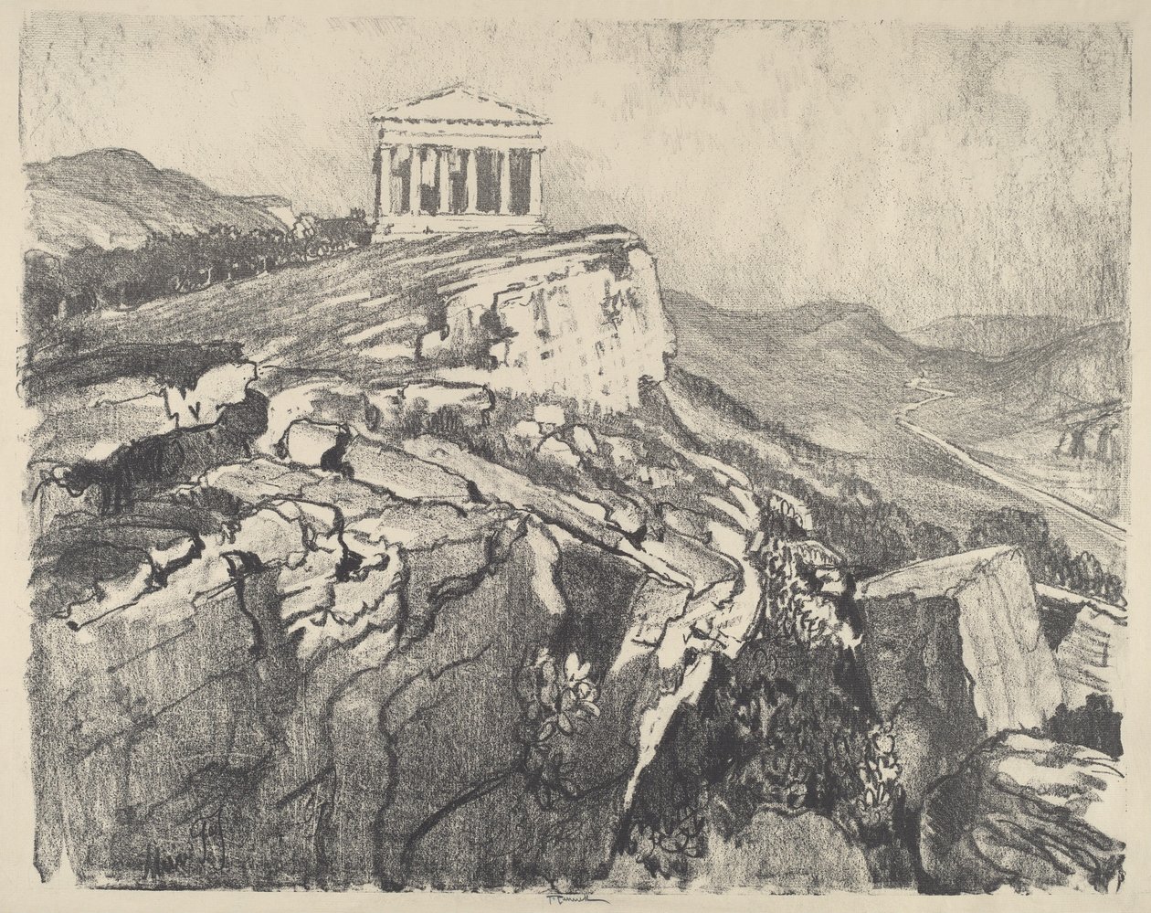 A Concordia-templom a falon, Girgenti alkotó: Joseph Pennell