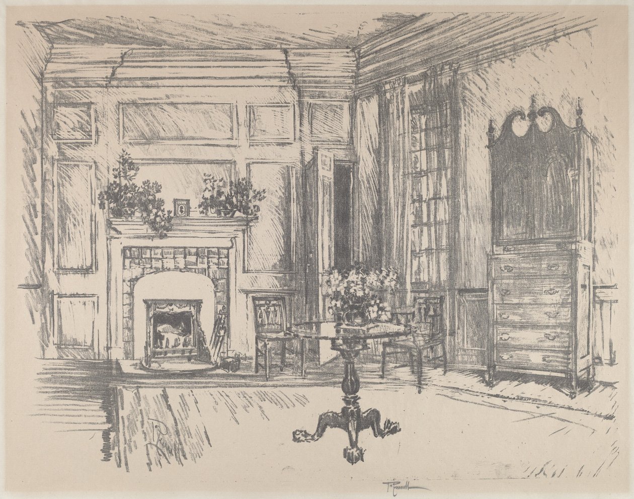 The Upper-room, Stenton, 1912. alkotó: Joseph Pennell
