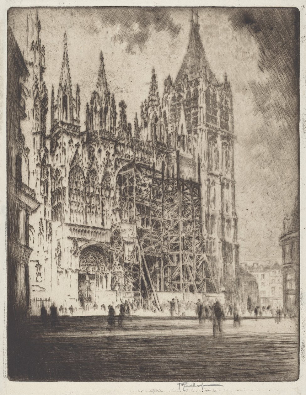 A nyugati front, roueni katedrális alkotó: Joseph Pennell