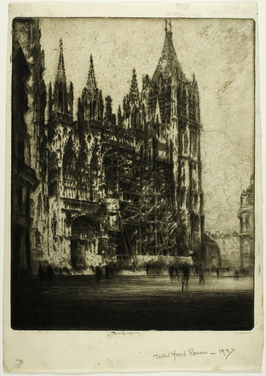 A nyugati front, roueni katedrális alkotó: Joseph Pennell