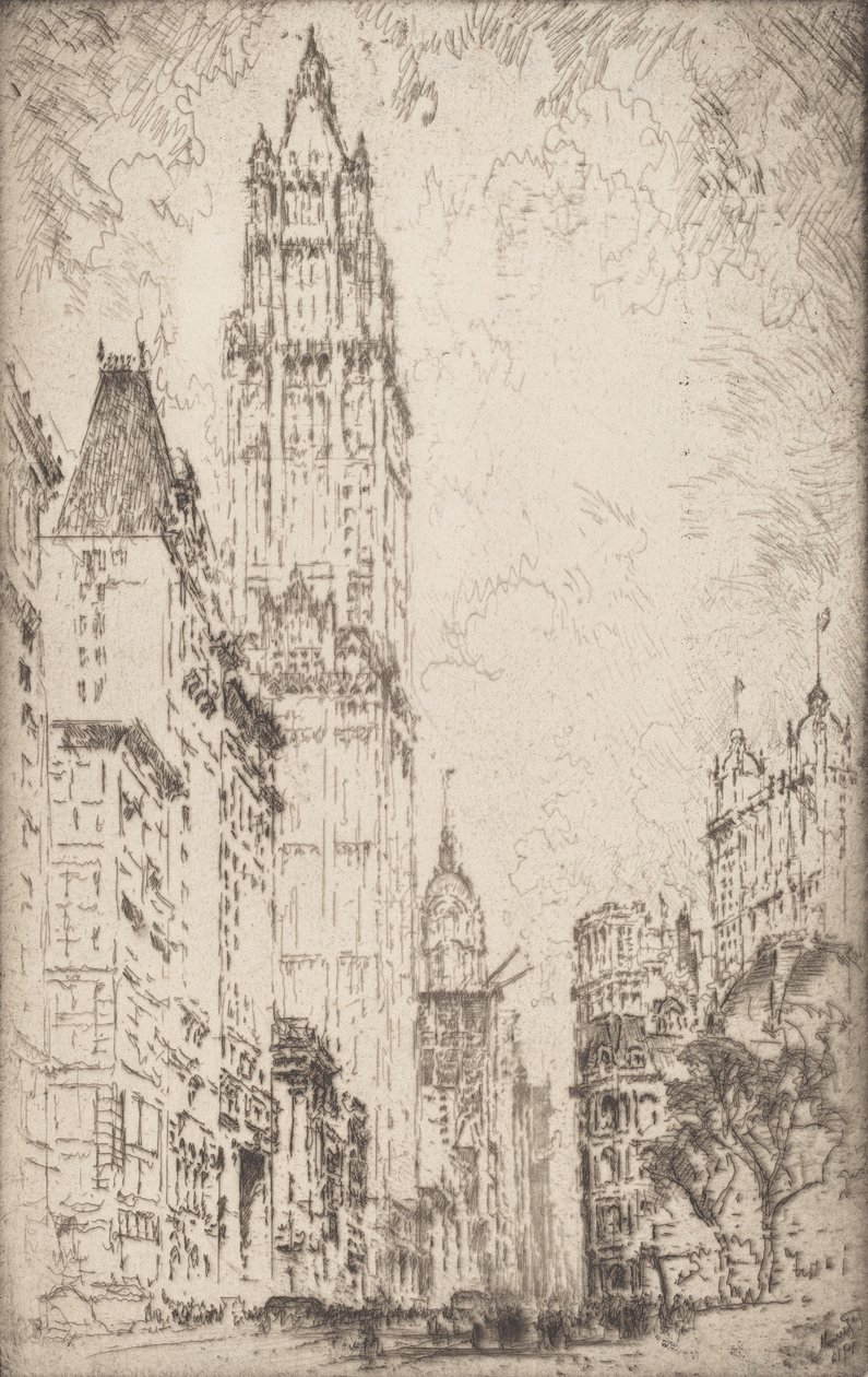 A Woolworth épület, 1915. alkotó: Joseph Pennell