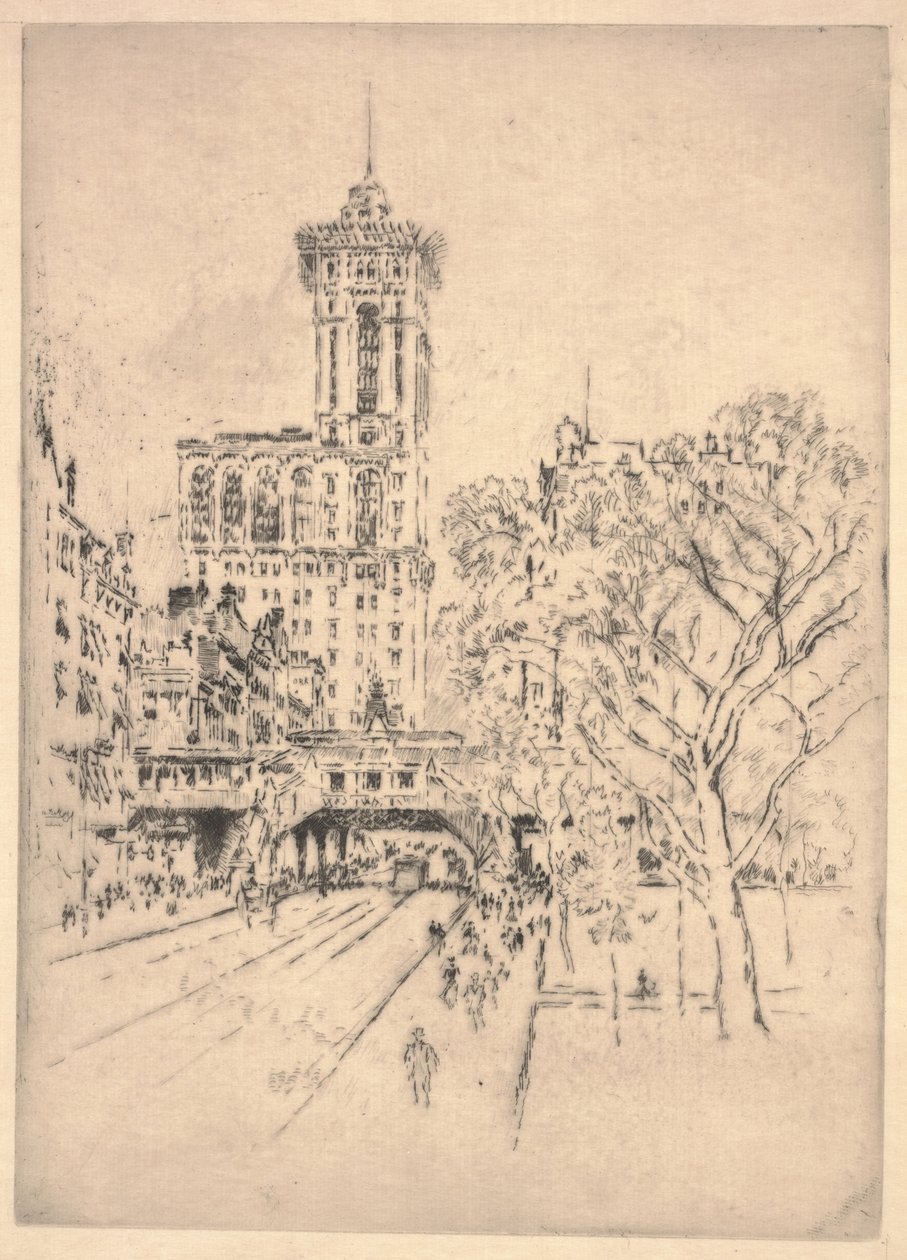 Times Building és 42nd Street alkotó: Joseph Pennell