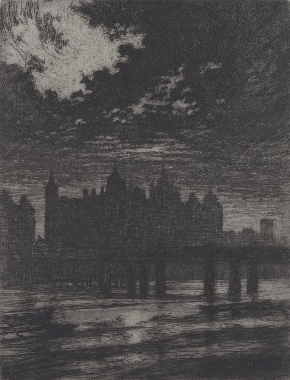 Whitehall Court, 1903. alkotó: Joseph Pennell