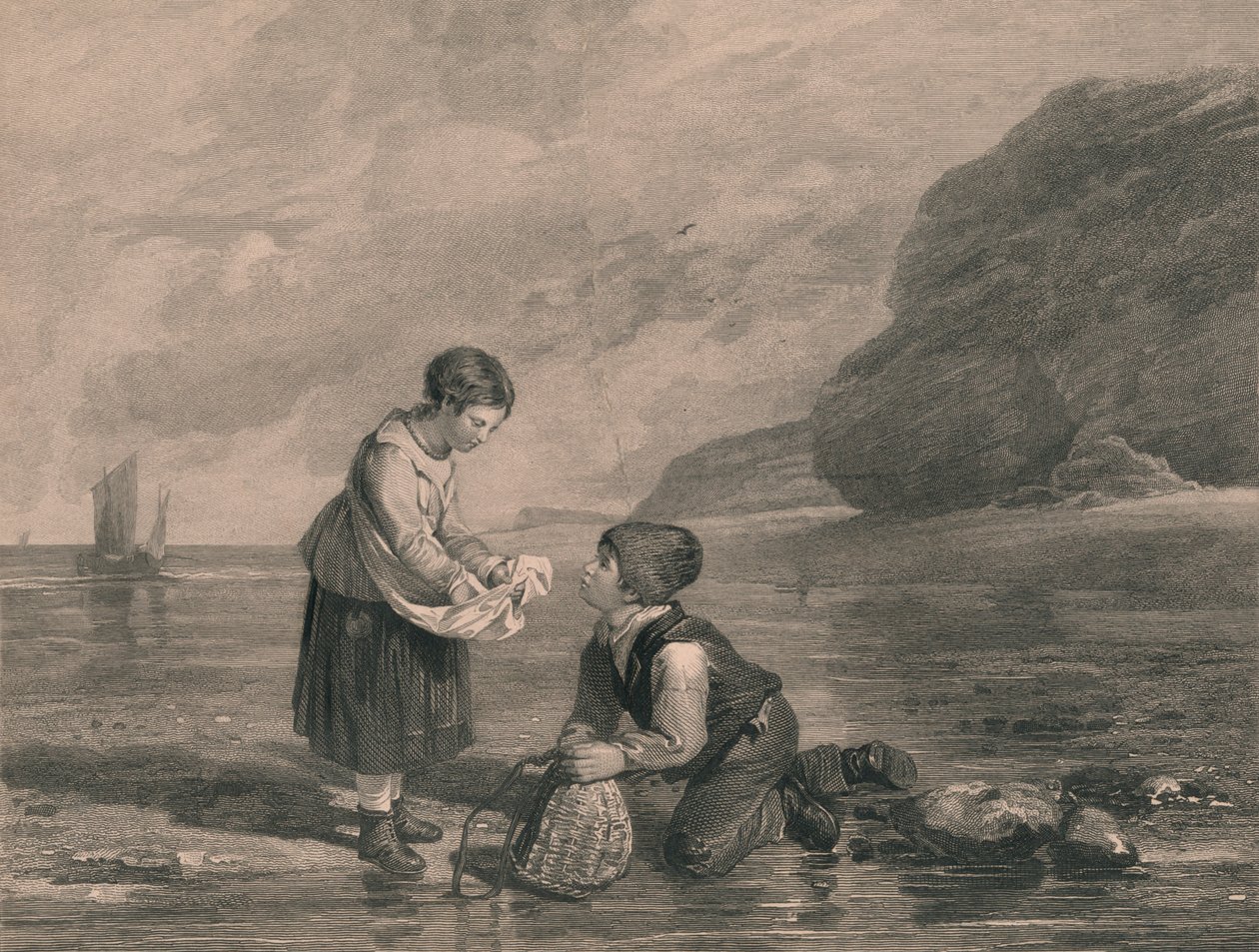„Fiatal garnélarákfogók”, 19. század eleje. alkotó: Joseph Phelps
