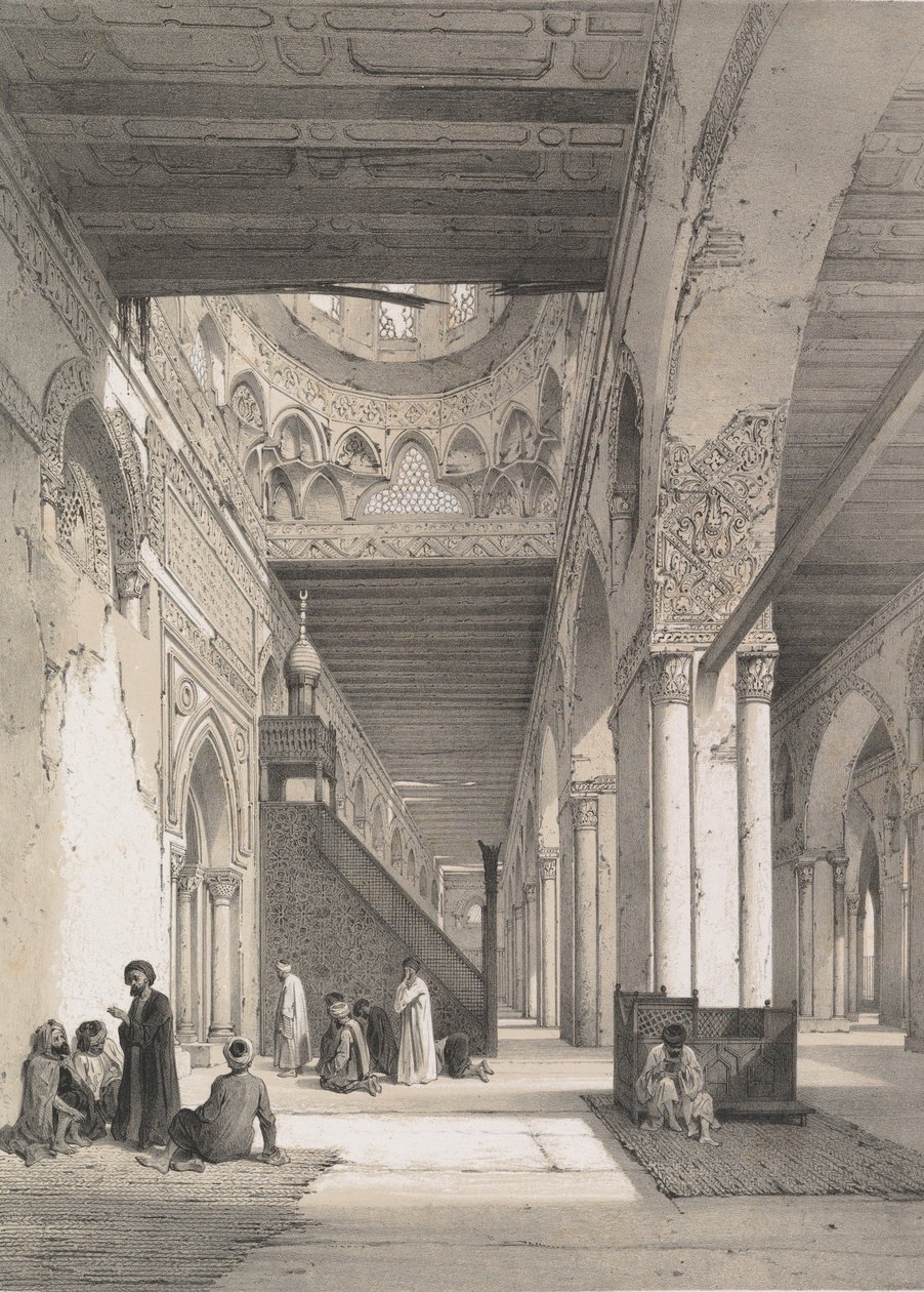 12. Belső, Ibn Toûloûn mecset, 1843. alkotó: Joseph Philibert Girault De Prangey