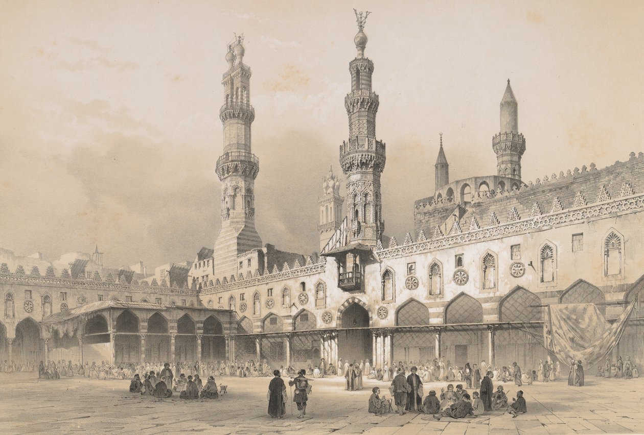 22. Az el Ahzar mecset udvara, Kairó, 1843. alkotó: Joseph Philibert Girault De Prangey