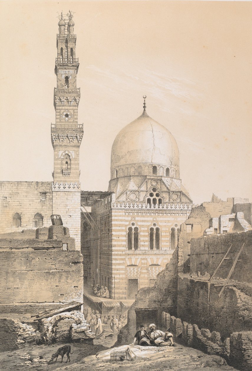 80. El Ghoûry mecsetje és sírja, Kairó, 1843. alkotó: Joseph Philibert Girault De Prangey