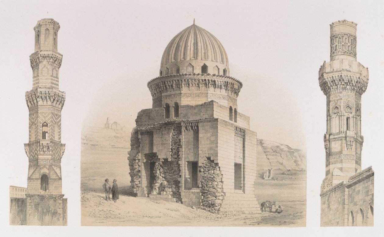87. Sírok és minaretek, Kairó, 1843. alkotó: Joseph Philibert Girault De Prangey