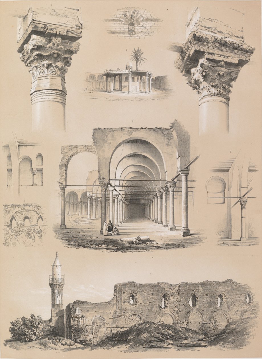 Részletek, Amrou mecset, Kairó, 1843. alkotó: Joseph Philibert Girault De Prangey