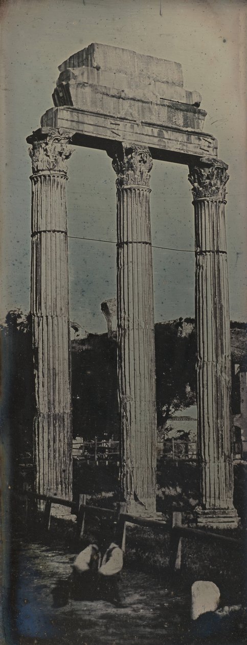Északnyugati homlokzat, Castor és Pollux temploma, Róma, 1842. alkotó: Joseph Philibert Girault De Prangey