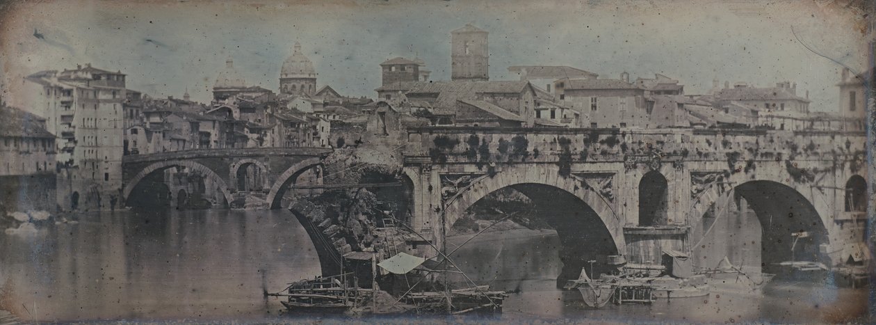 Ponte Rotto Pons Aemilius, Róma, 1842 alkotó: Joseph Philibert Girault De Prangey