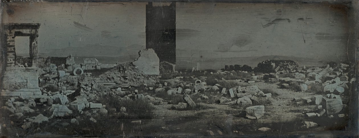 Romok és előtér, Akropolisz, Athén, 1842. alkotó: Joseph Philibert Girault De Prangey