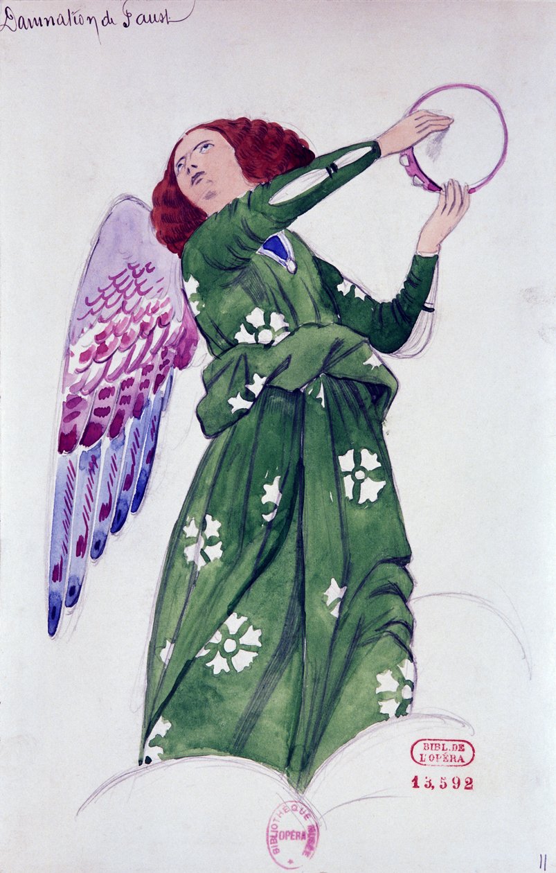 Angyal jelmeze Hector Berlioz Faust elkárhozása című művében, Joseph Porphyre Pinchon (1871-1953) vázlata. alkotó: Joseph Porphyre Pinchon