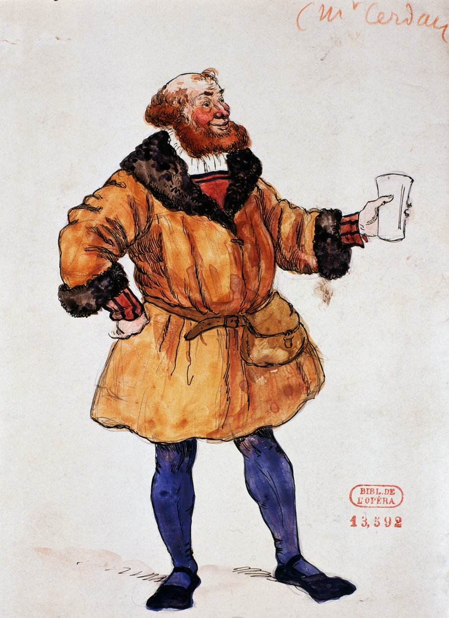 Brander jelmeze Hector Berlioz Faust elkárhozása című művében, Joseph Porphyre Pinchon (1871-1953) vázlata. alkotó: Joseph Porphyre Pinchon