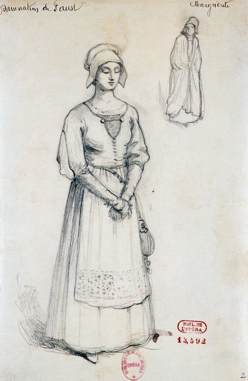 Jelmez Margit szerepéhez Hector Berlioz Faust elkárhozása című művében, vázlat Joseph Porphyre Pinchon (1871-1953) tollából. alkotó: Joseph Porphyre Pinchon