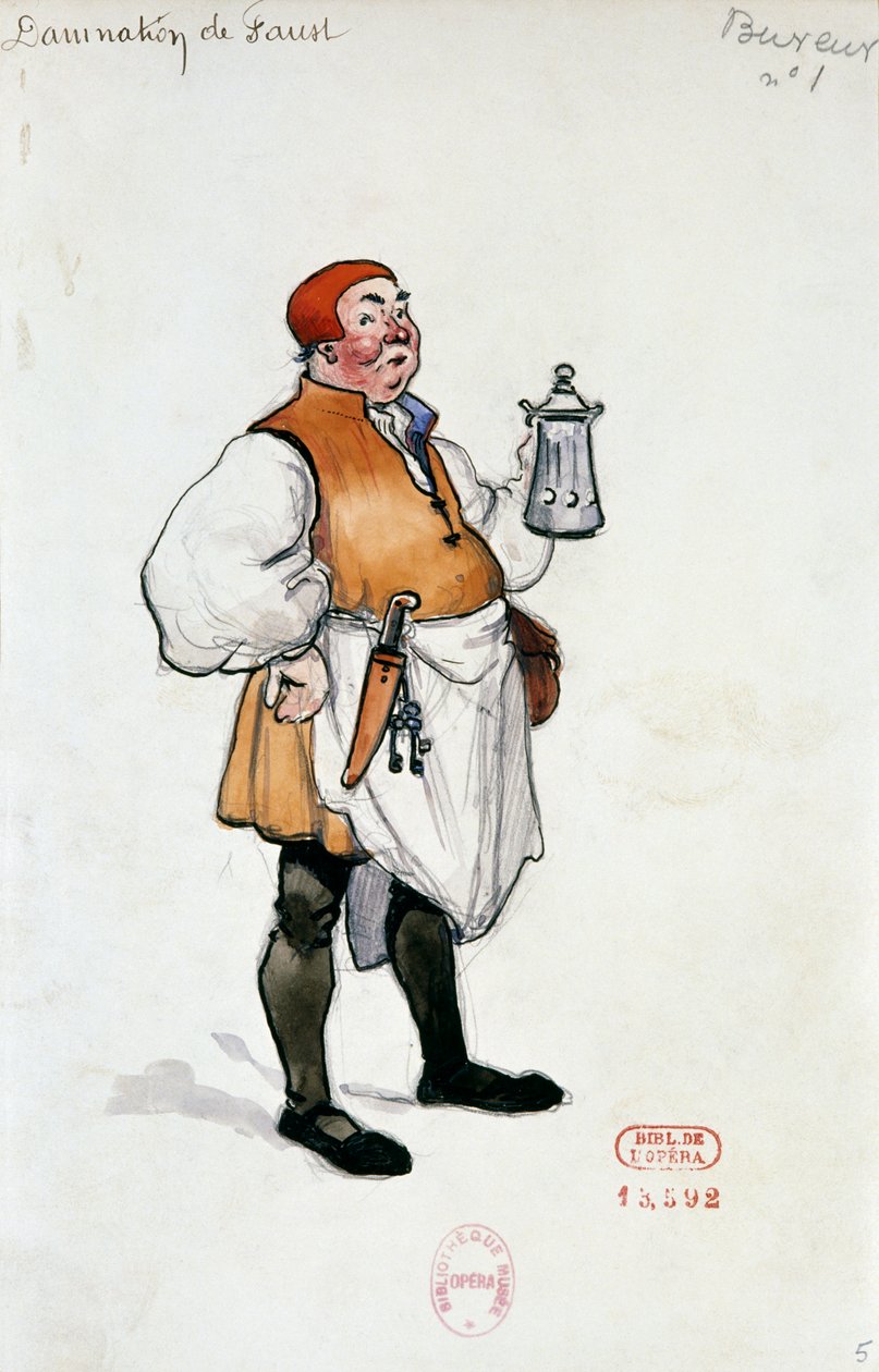 Hector Berlioz Faust elkárhozása című művének házigazdai jelmeze, Joseph Porphyre Pinchon (1871-1953) vázlata. alkotó: Joseph Porphyre Pinchon