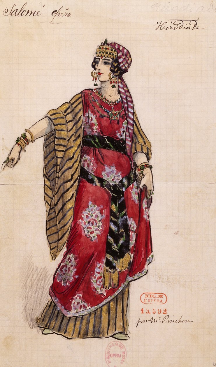 Richard Strauss (1864-1949) Salome Heródiás című művének előadása a párizsi Opera Garnier-ben, május 3. alkotó: Joseph Porphyre Pinchon