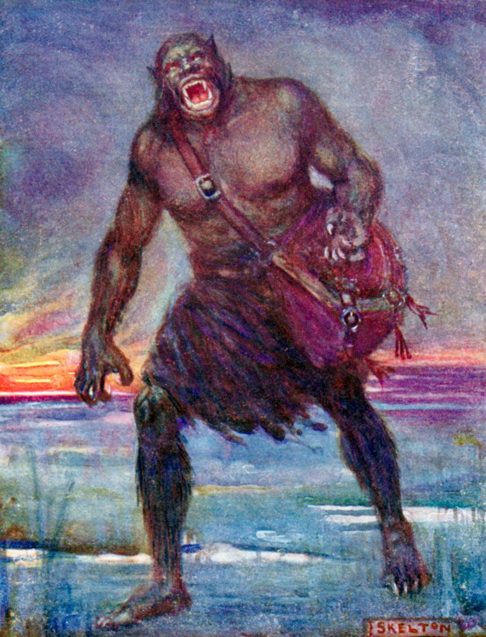 Grendel (színes litográfia) alkotó: Joseph Ratcliffe (after) Skelton