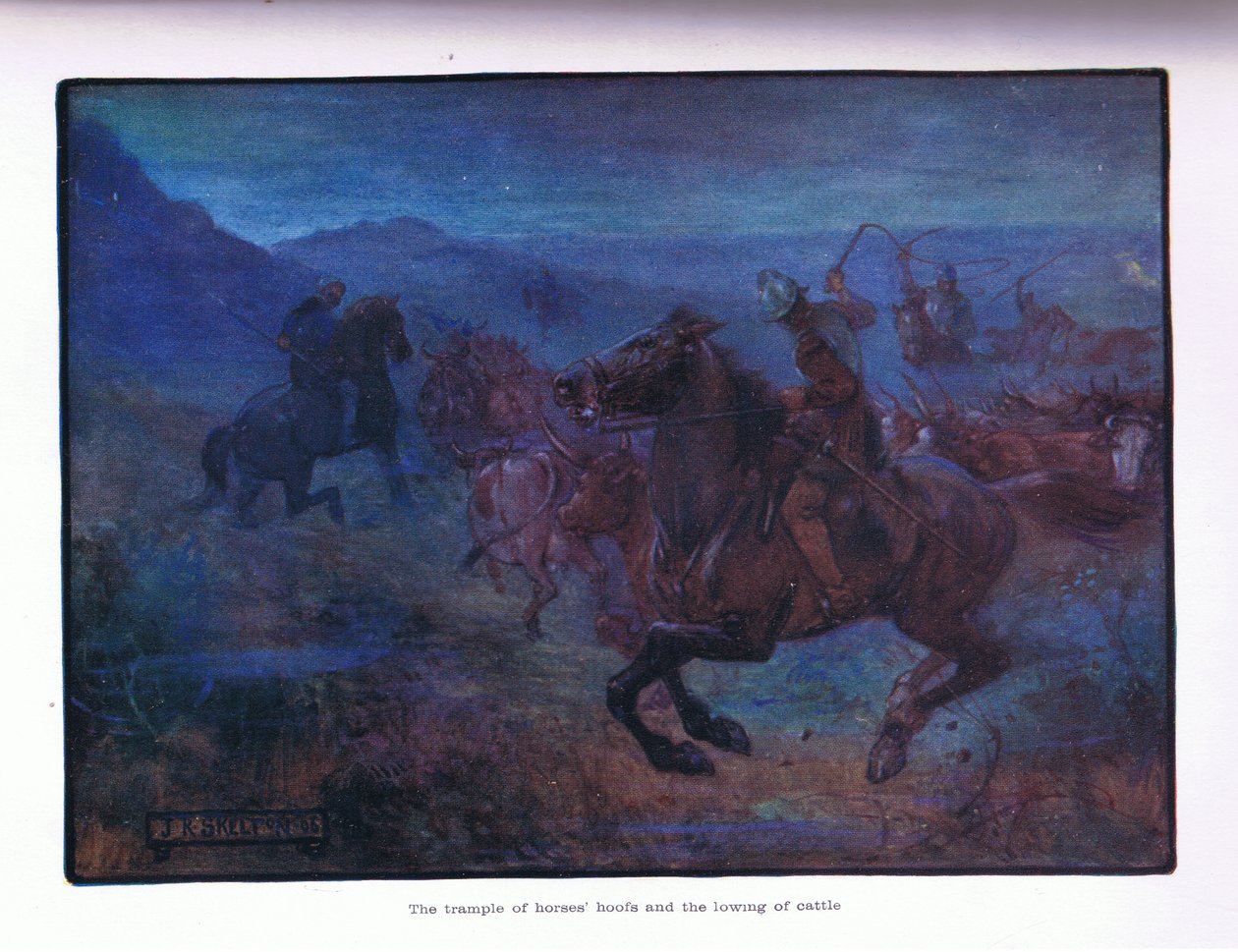A lovak patáinak taposása és a szarvasmarha süllyesztése, 1910 alkotó: Joseph Ratcliffe Skelton