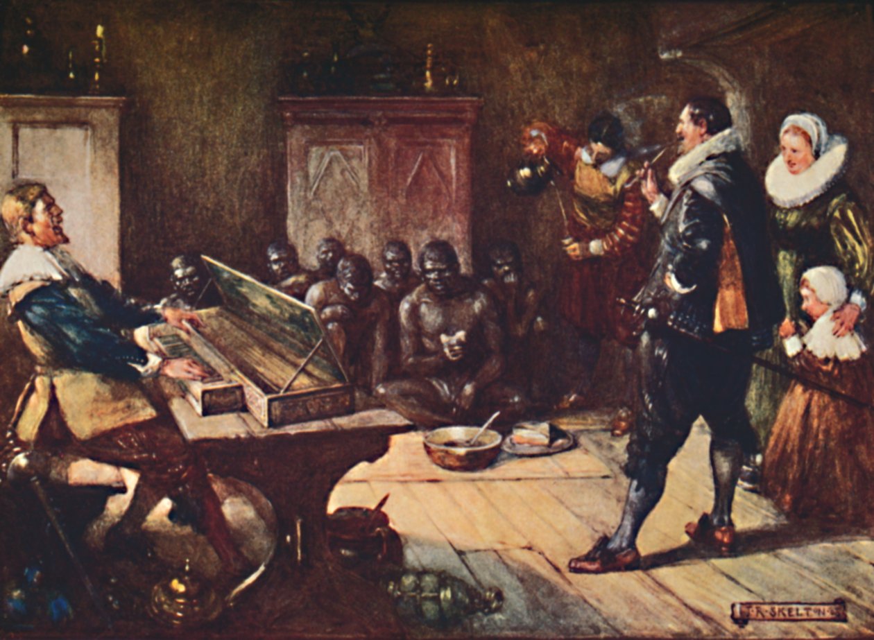 Van Riebeck szórakoztatja a hottentotákat, 1909 alkotó: Joseph Ratcliffe Skelton