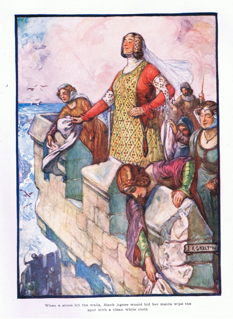 Amikor egy kő nekiütközött a falaknak, Fekete Ágnes megkérte a szobalányait, hogy töröljék le a helyet egy tiszta fehér ruhával, 1910 alkotó: Joseph Ratcliffe Skelton